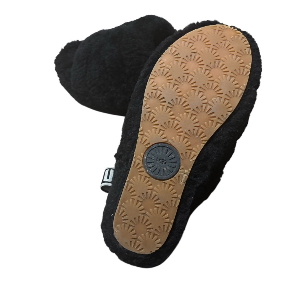 UGG "Fluff Yeah!" Platform Slide Logo Band in Classic Black Size 8 - Picture 9 of 10